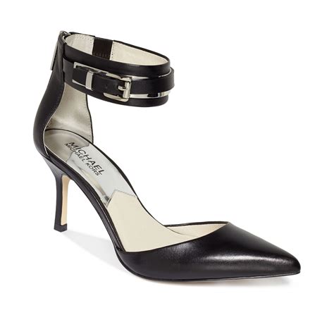 michael kors black silver buckle heels|michael kors black high heels.